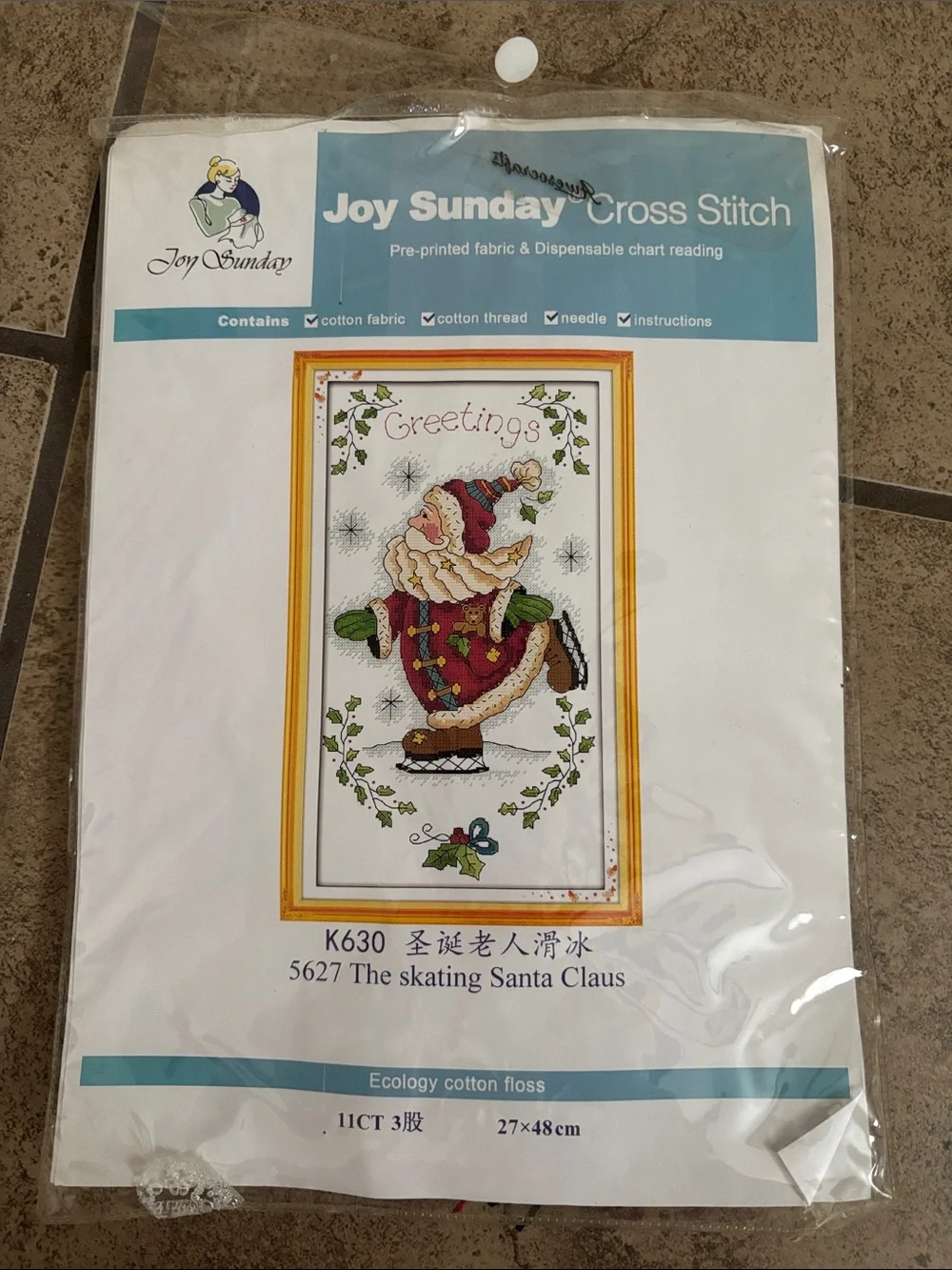 Joy Sunday The Slating Santa Claus Cross Stitch Set